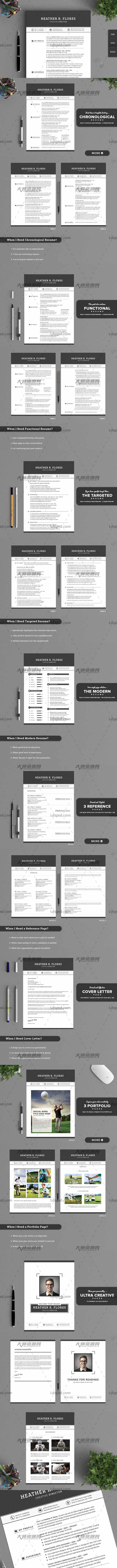 All in One Timeless Resume CV Pack,个人简历模板(INDD/DOCX/PSD)